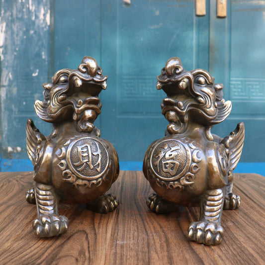 Chinese antique pure copper Caifu Pixiu