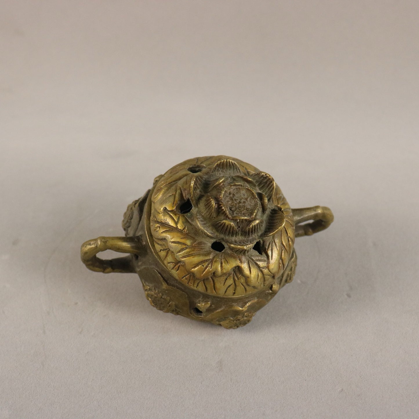 Chinese antique pure copper lotus incense burner
