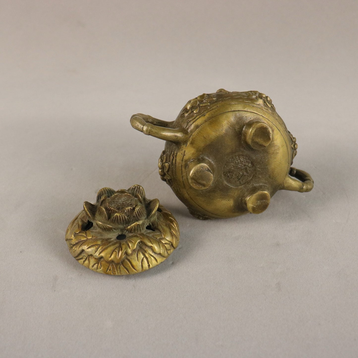 Chinese antique pure copper lotus incense burner