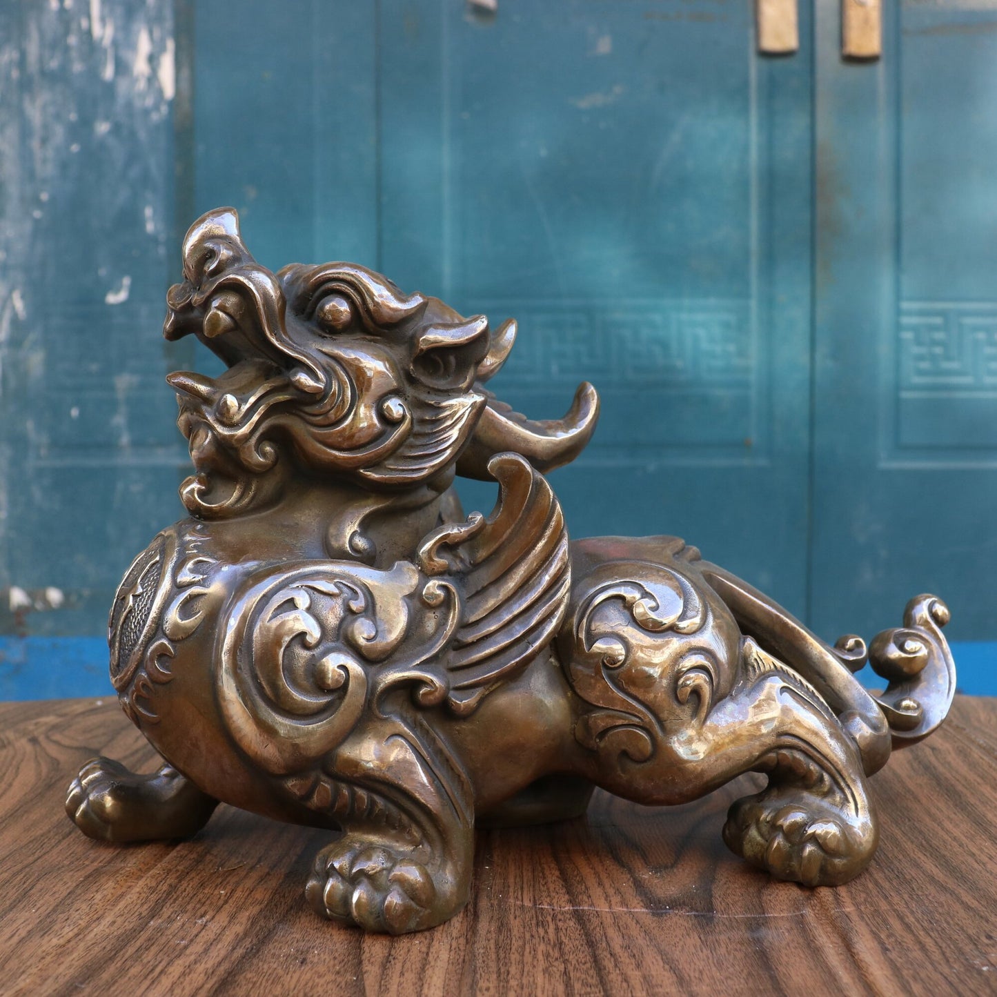 Chinese antique pure copper Caifu Pixiu
