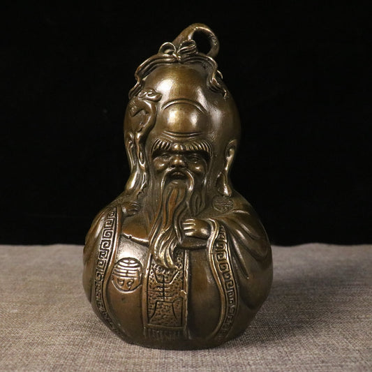 Chinese antique pure copper birthday gourd
