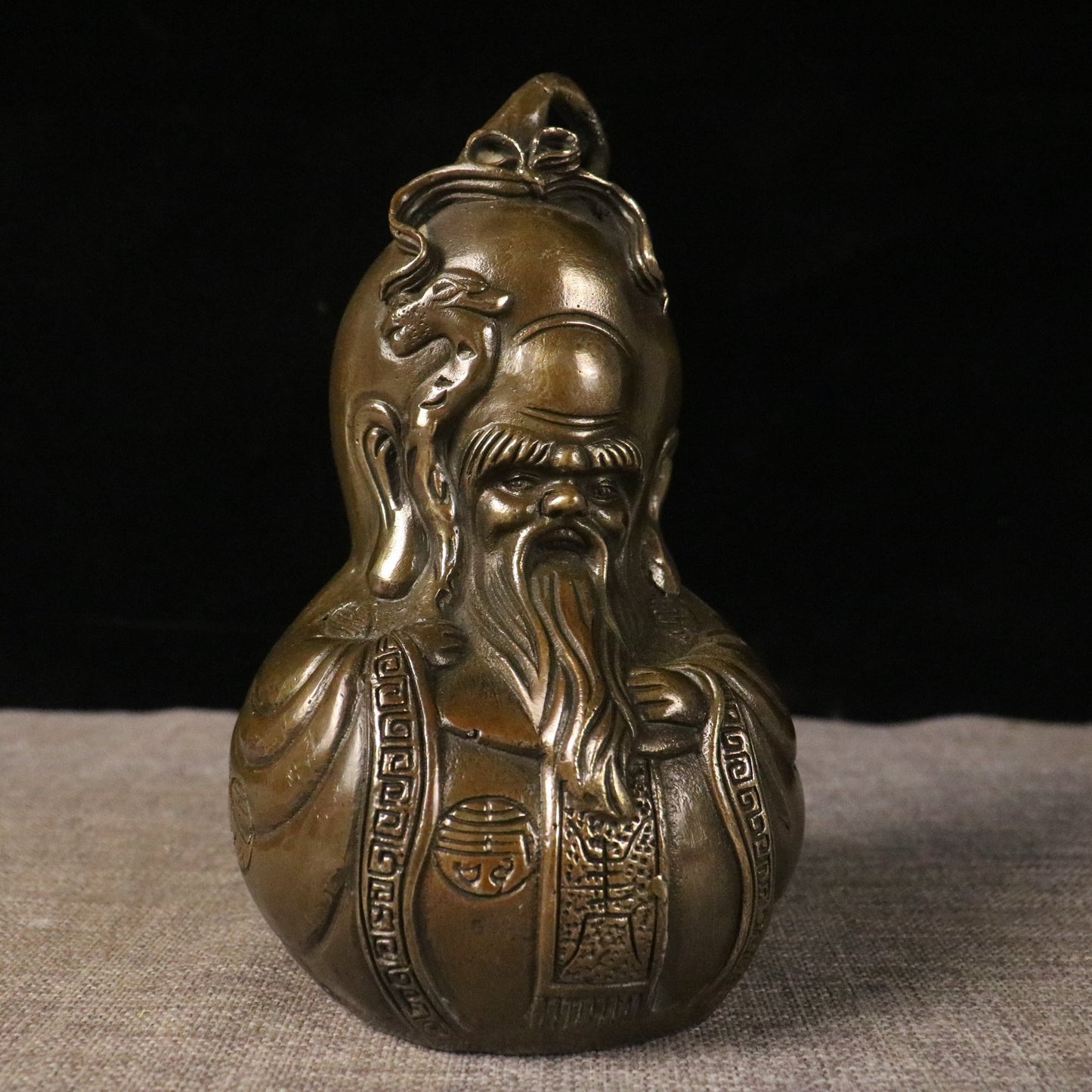 Chinese antique pure copper birthday gourd