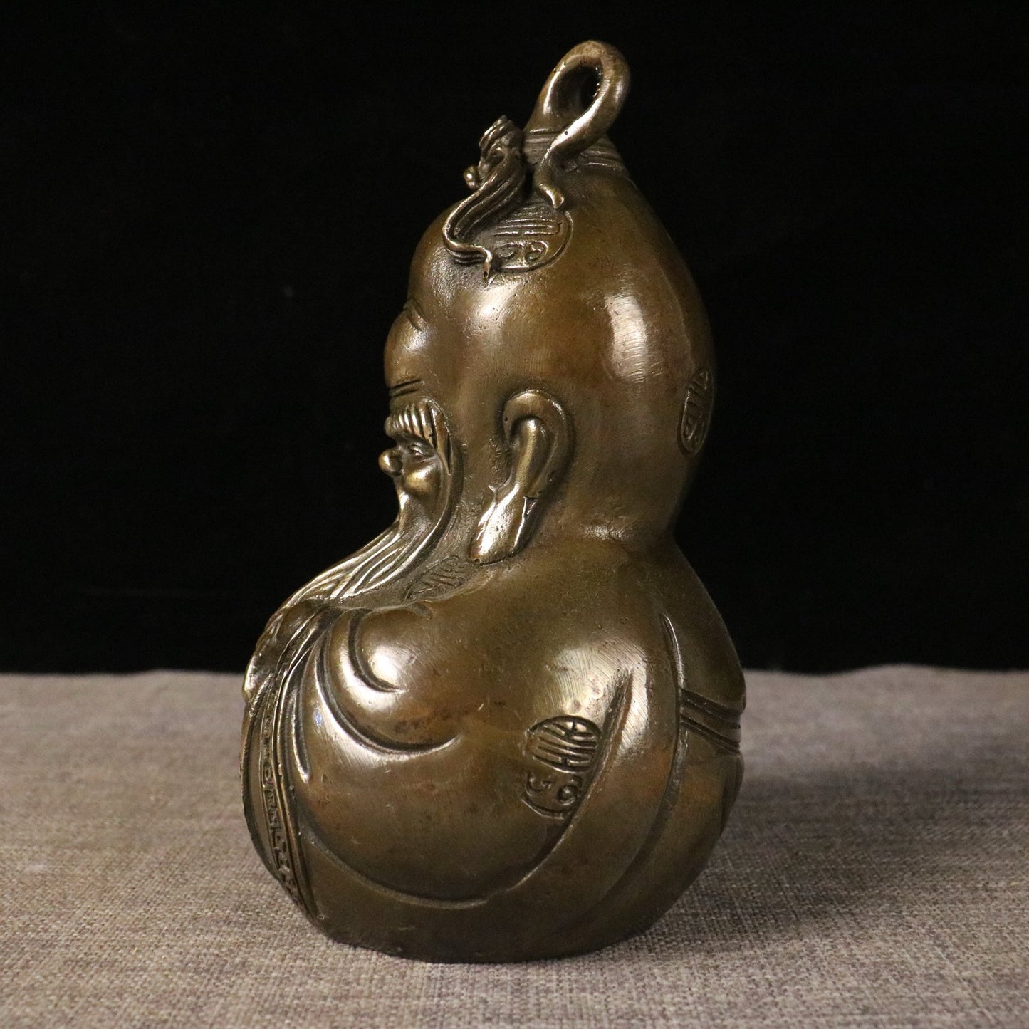 Chinese antique pure copper birthday gourd