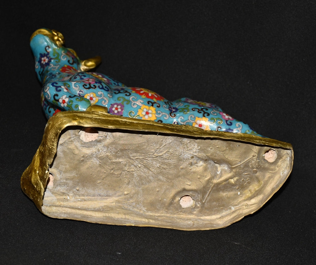 Pure copper cloisonn é blue cow ornament