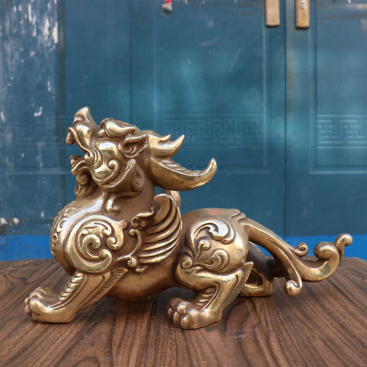 Chinese antique pure copper Caifu Pixiu