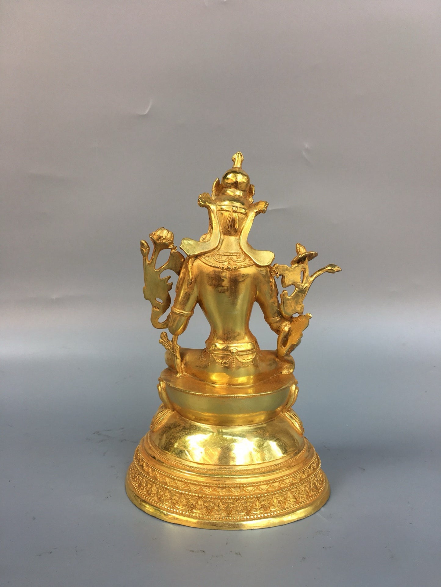 Chinese antique pure copper green Tara Buddha statue