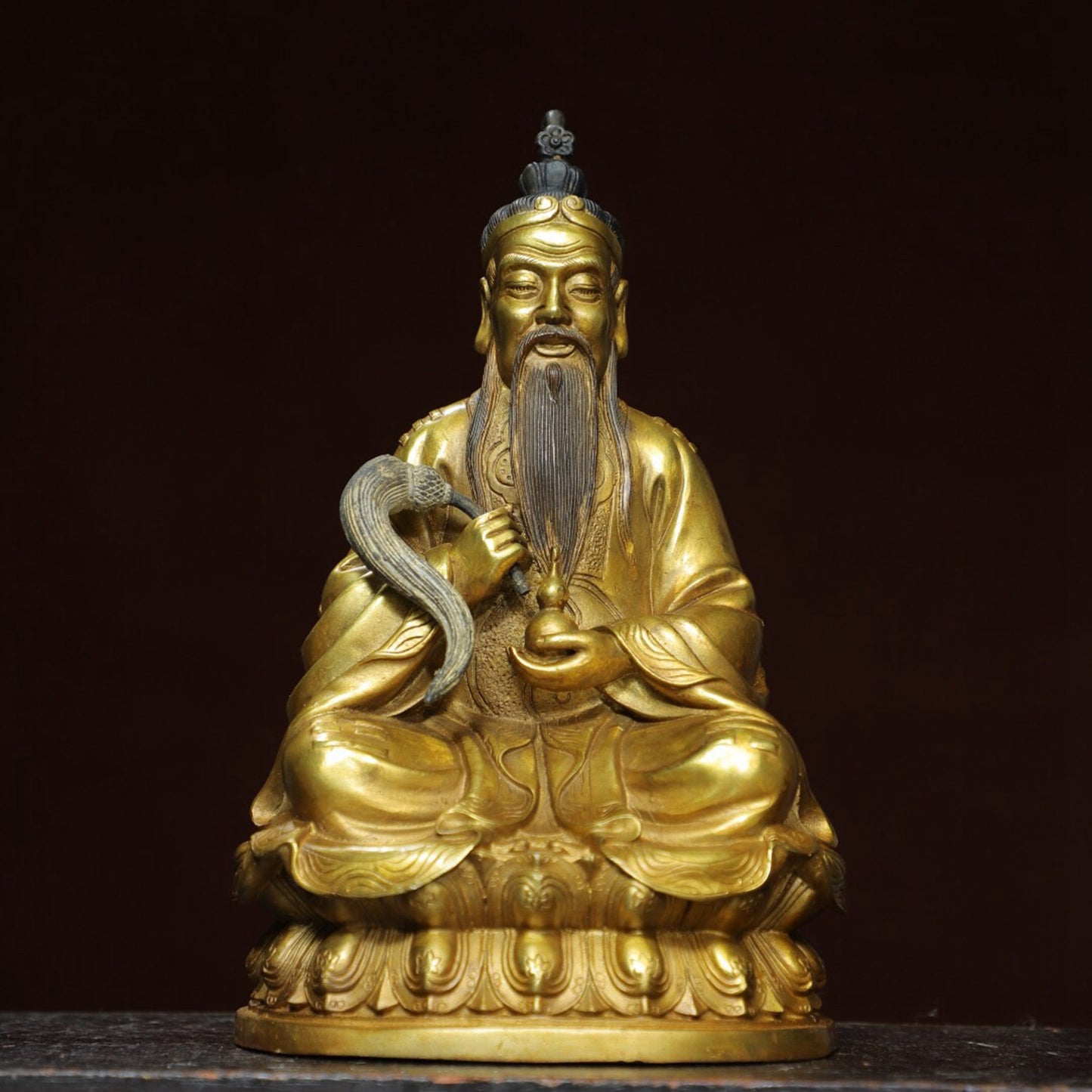 Chinese antique pure copper statue of 'Tai Shang Lao Jun'