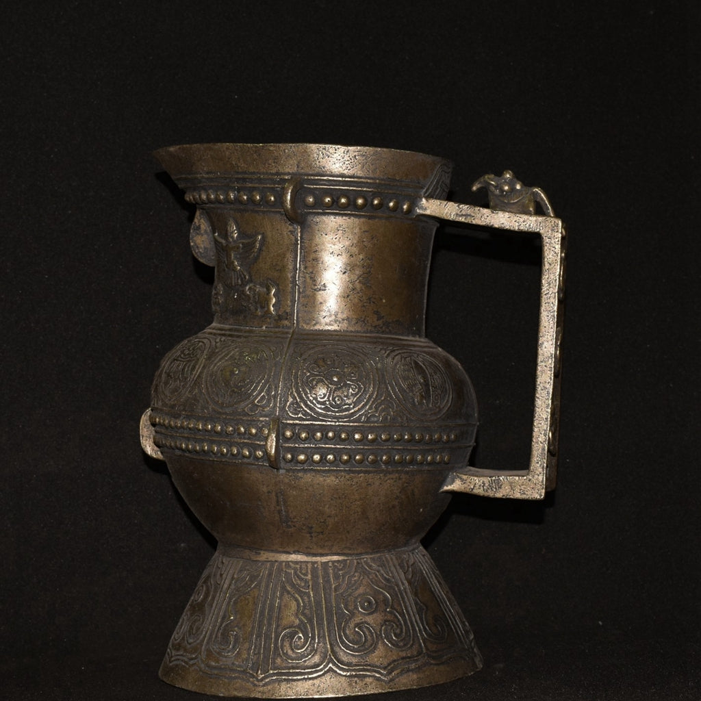 Pure white copper beast statue large wine pot ornament