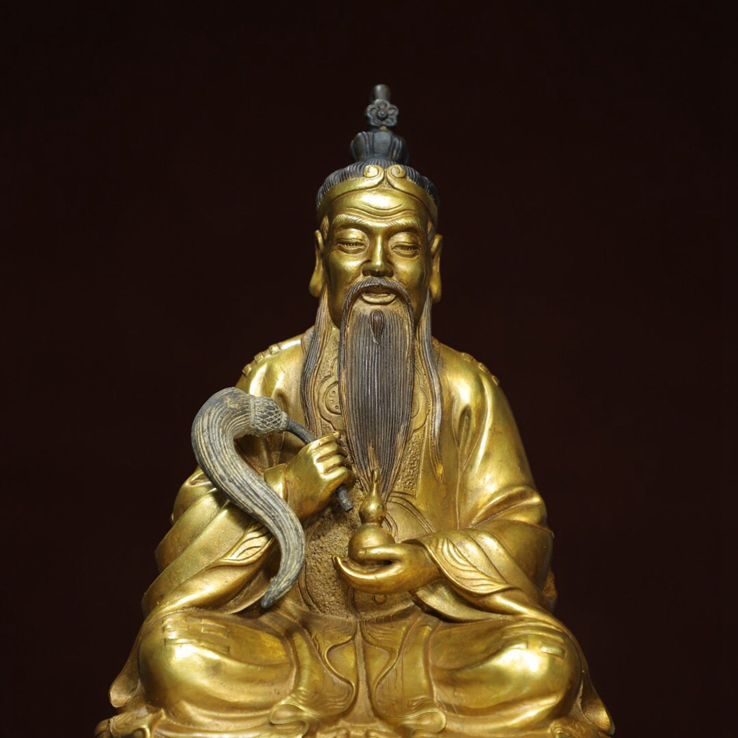 Chinese antique pure copper statue of 'Tai Shang Lao Jun'