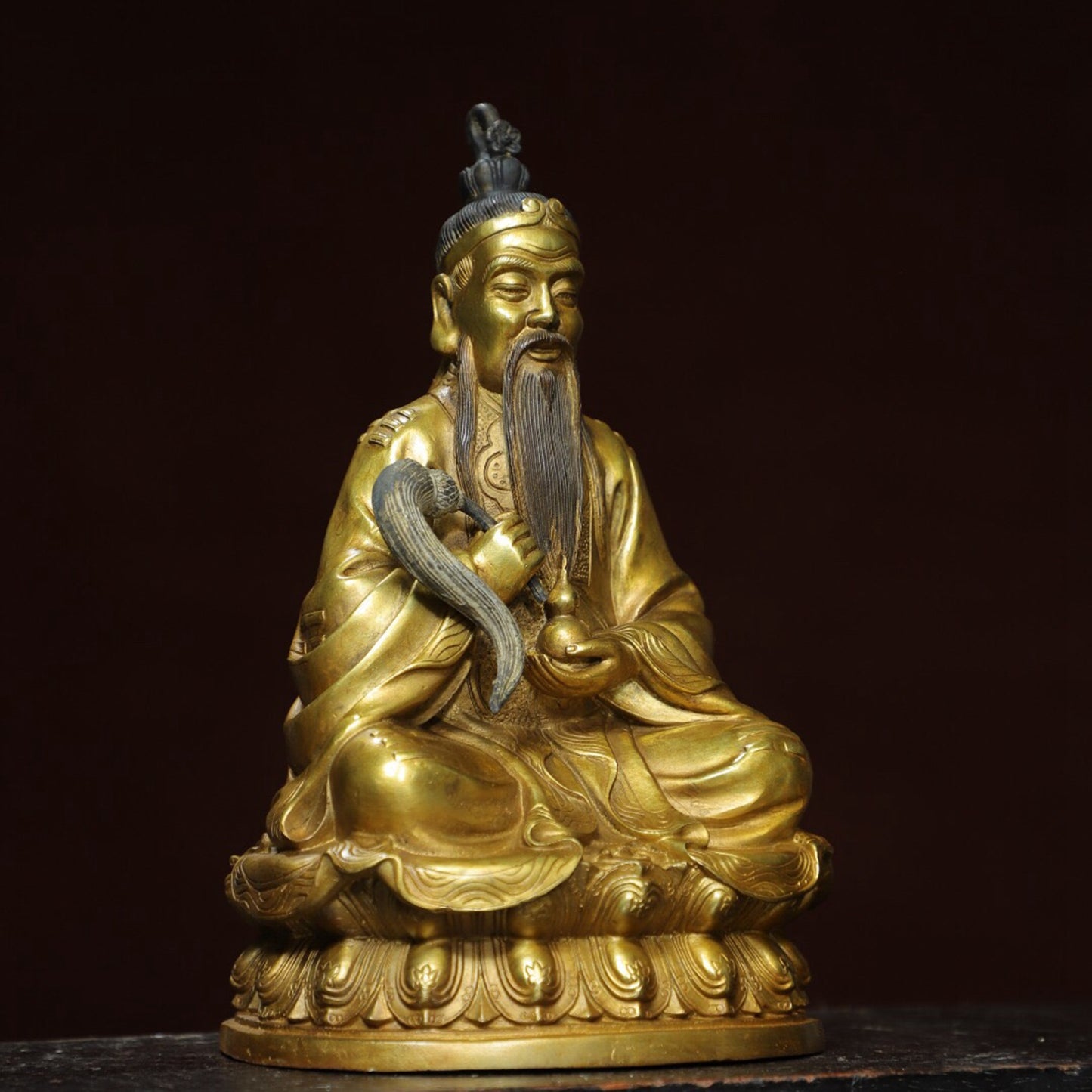 Chinese antique pure copper statue of 'Tai Shang Lao Jun'
