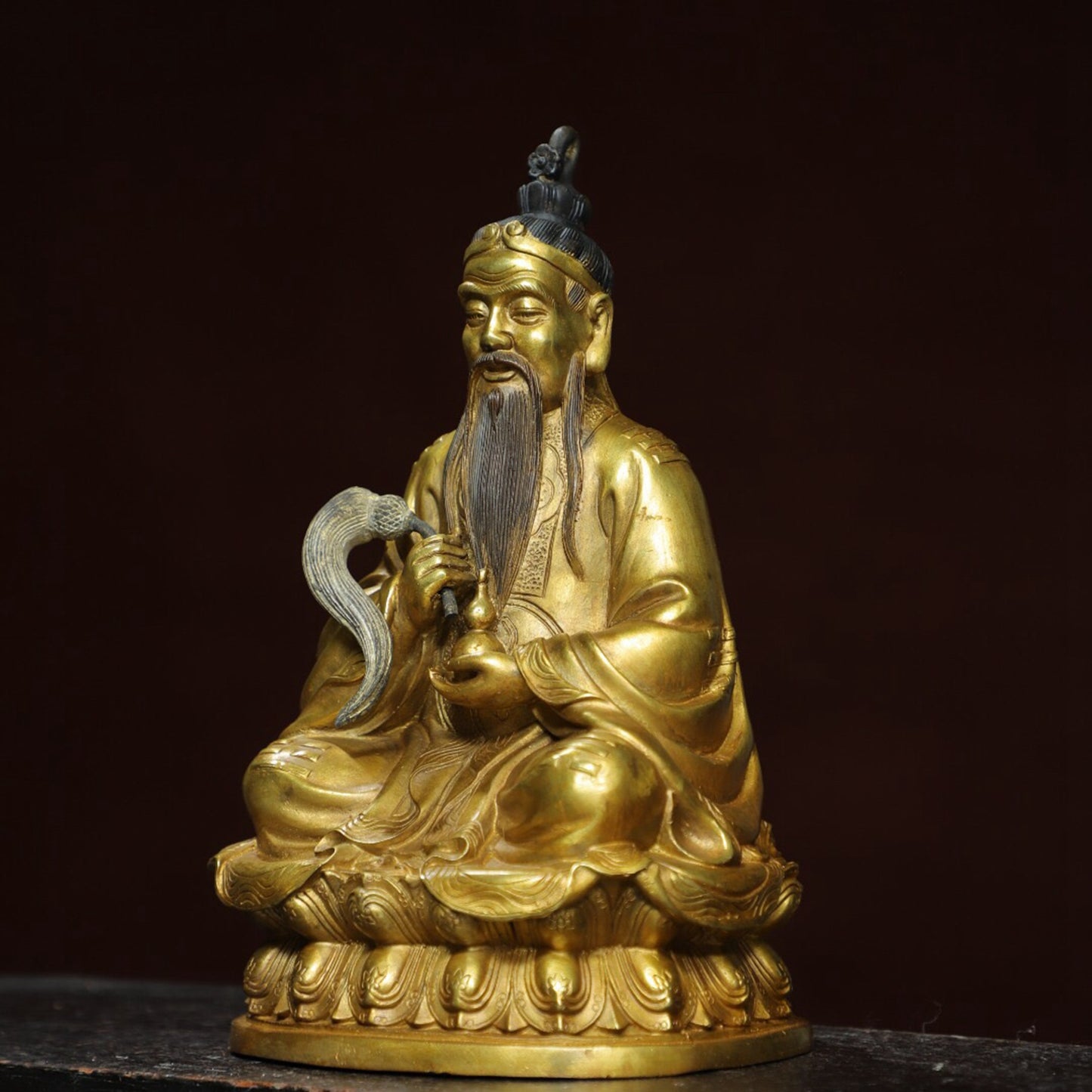 Chinese antique pure copper statue of 'Tai Shang Lao Jun'