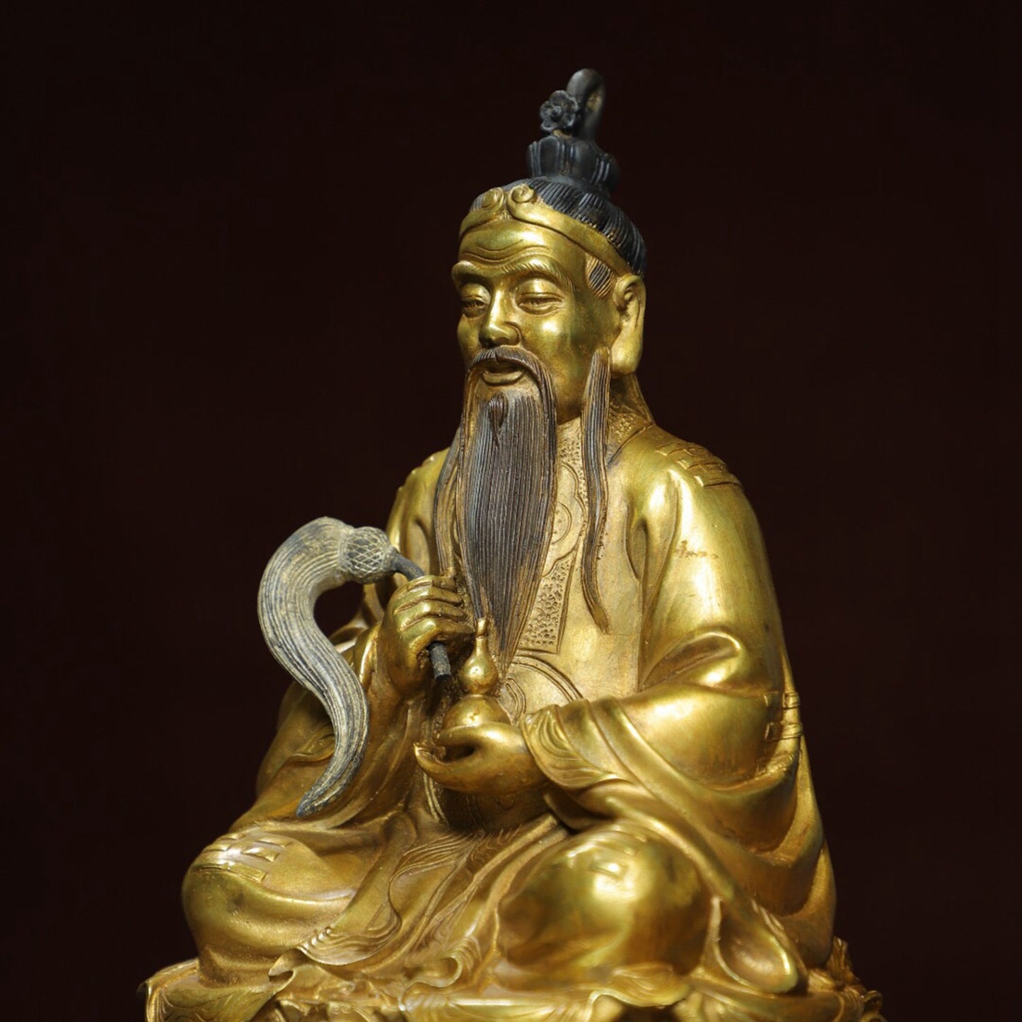 Chinese antique pure copper statue of 'Tai Shang Lao Jun'