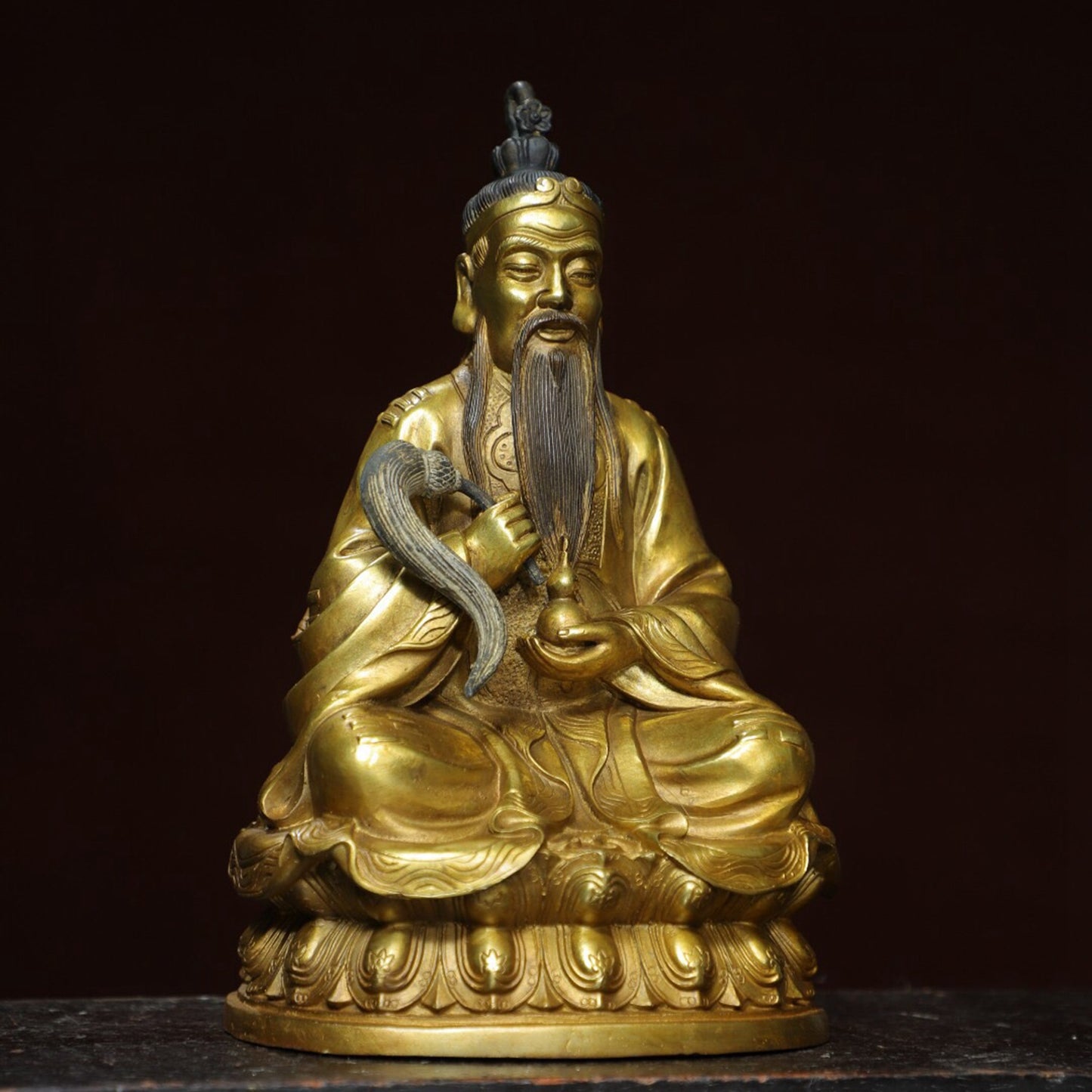 Chinese antique pure copper statue of 'Tai Shang Lao Jun'