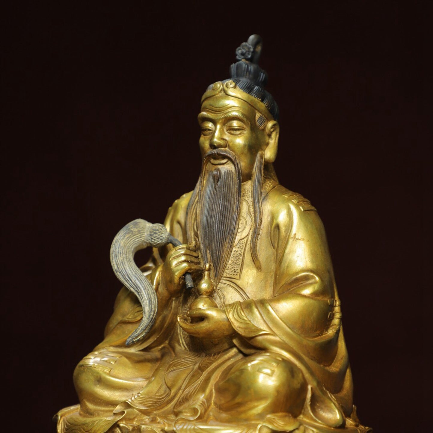 Chinese antique pure copper statue of 'Tai Shang Lao Jun'
