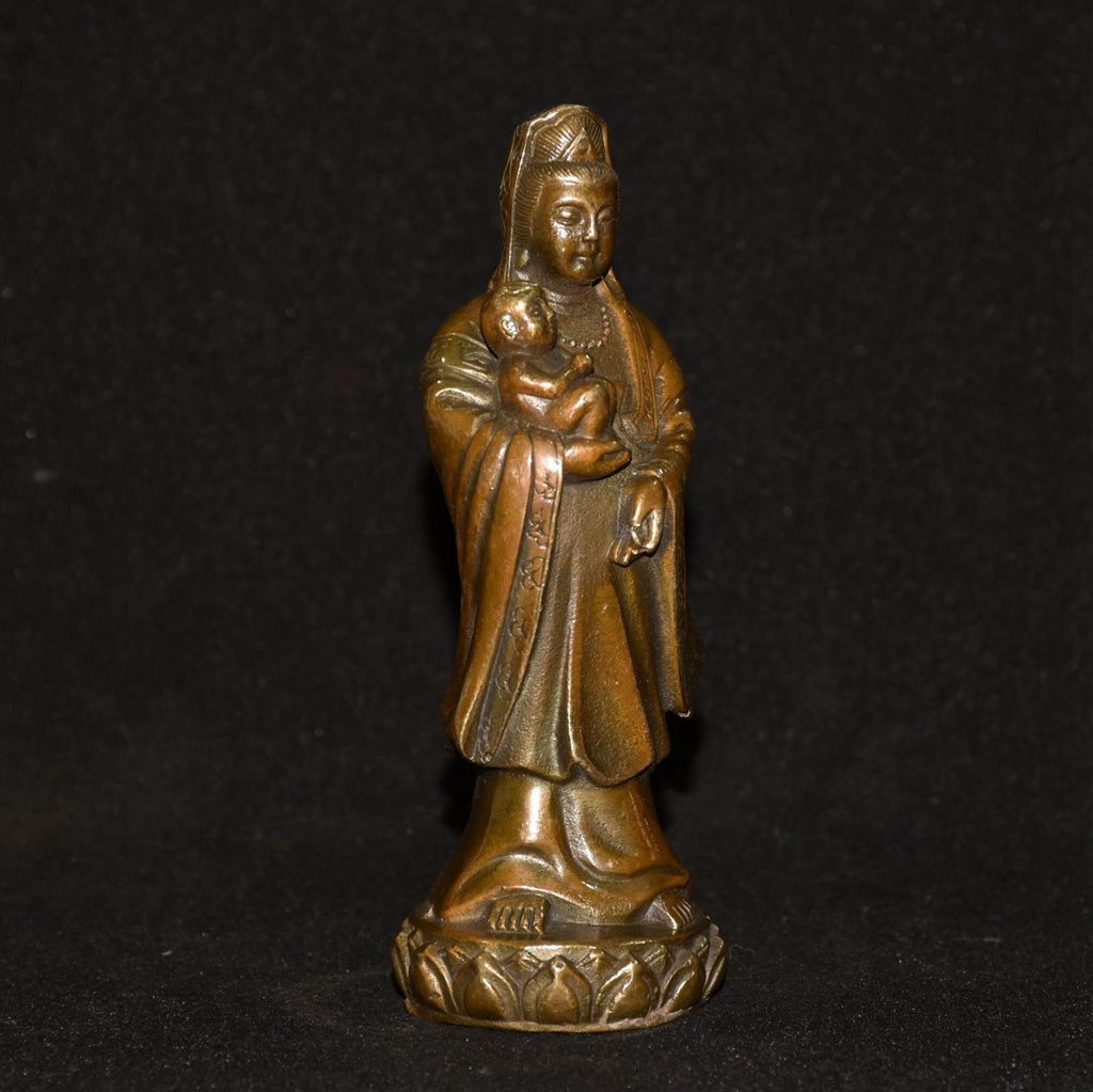 Pure copper imitation purple copper gift Guanyin Buddha ornament