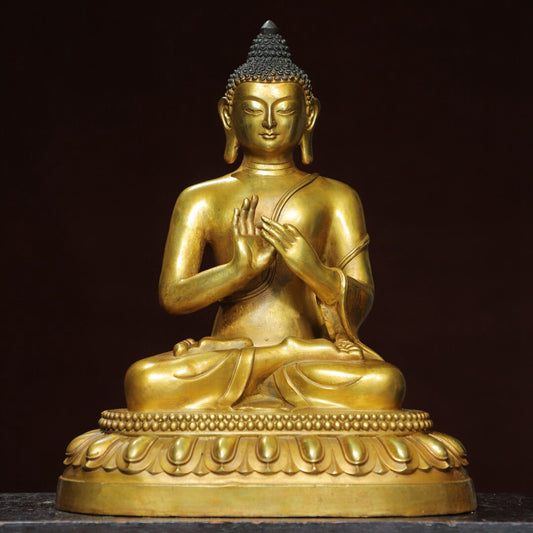 Chinese antique pure copper statue of the Great Sun Tathagata