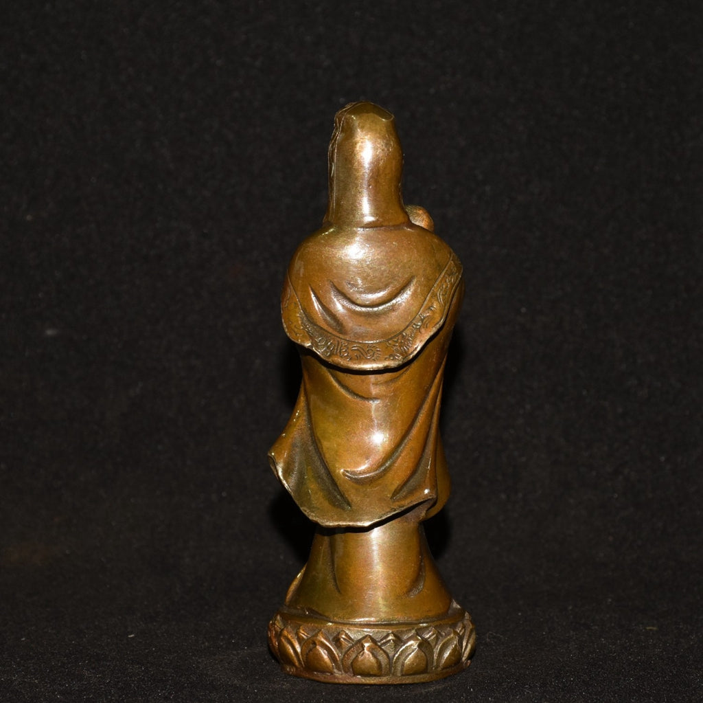 Pure copper imitation purple copper gift Guanyin Buddha ornament