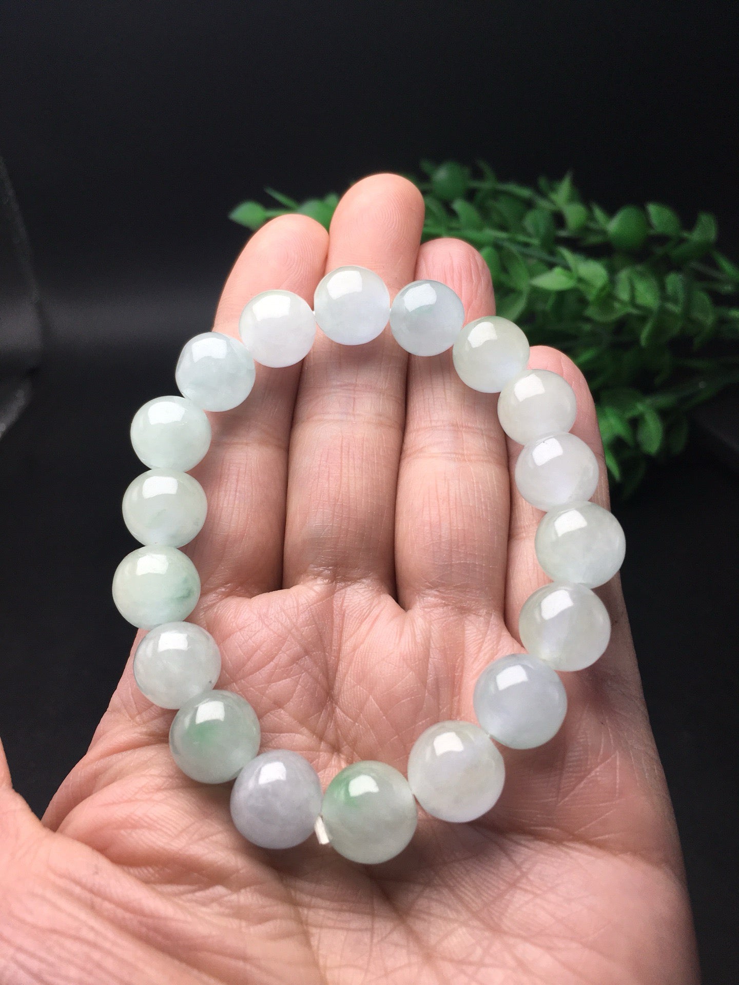 Chinese antique ice floating flower round bead bracelet