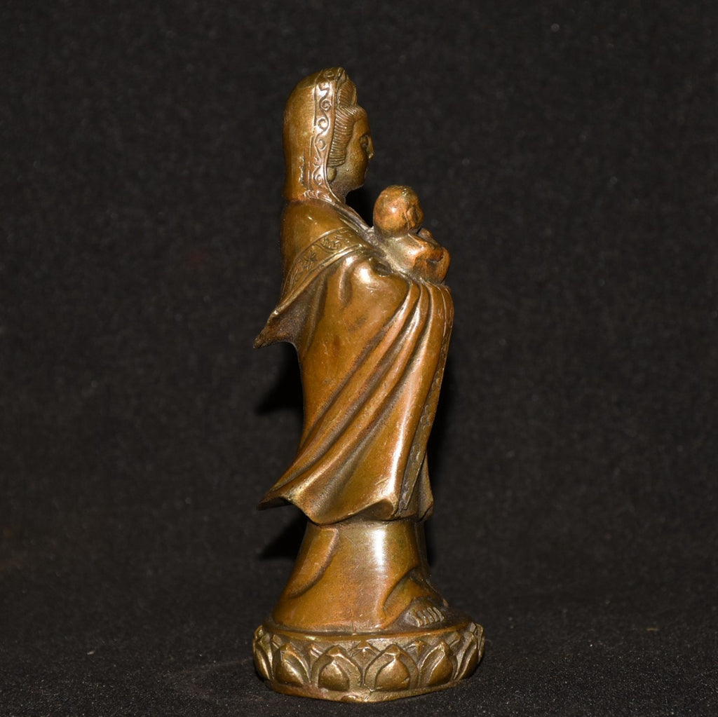Pure copper imitation purple copper gift Guanyin Buddha ornament