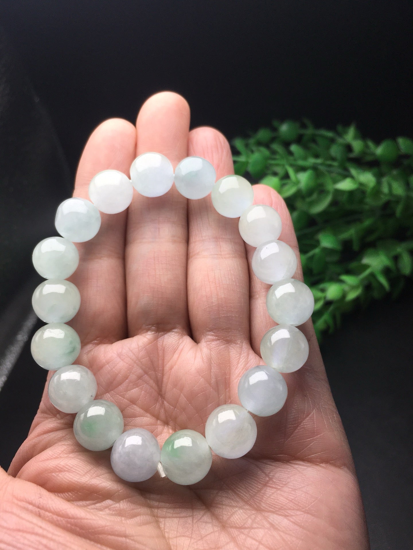 Chinese antique ice floating flower round bead bracelet