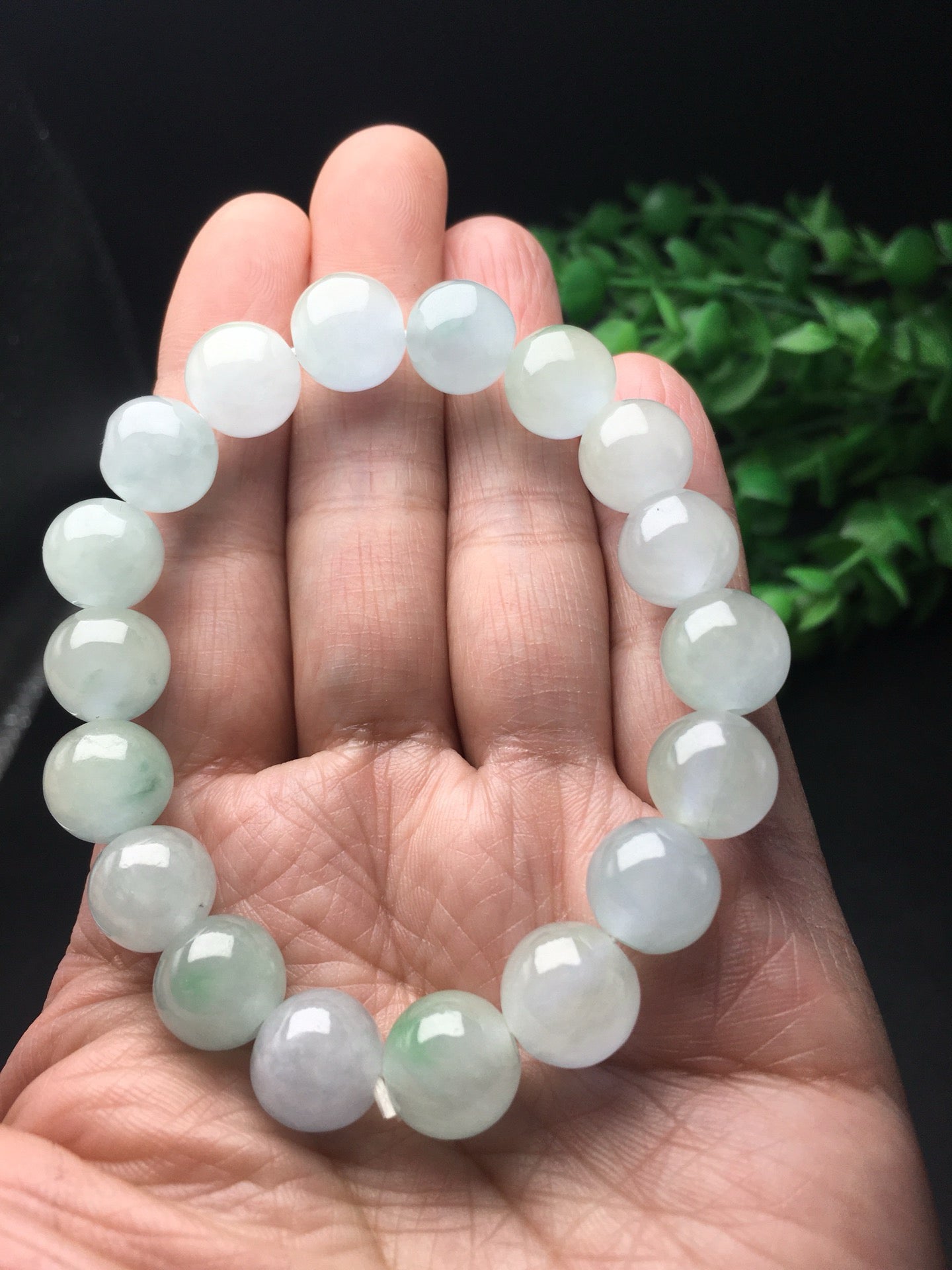 Chinese antique ice floating flower round bead bracelet