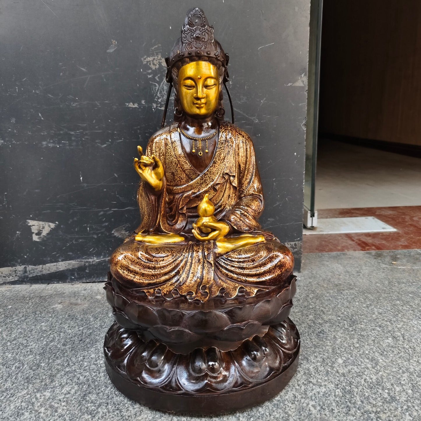 Chinese Antique Pure Copper Medicine Bodhisattva