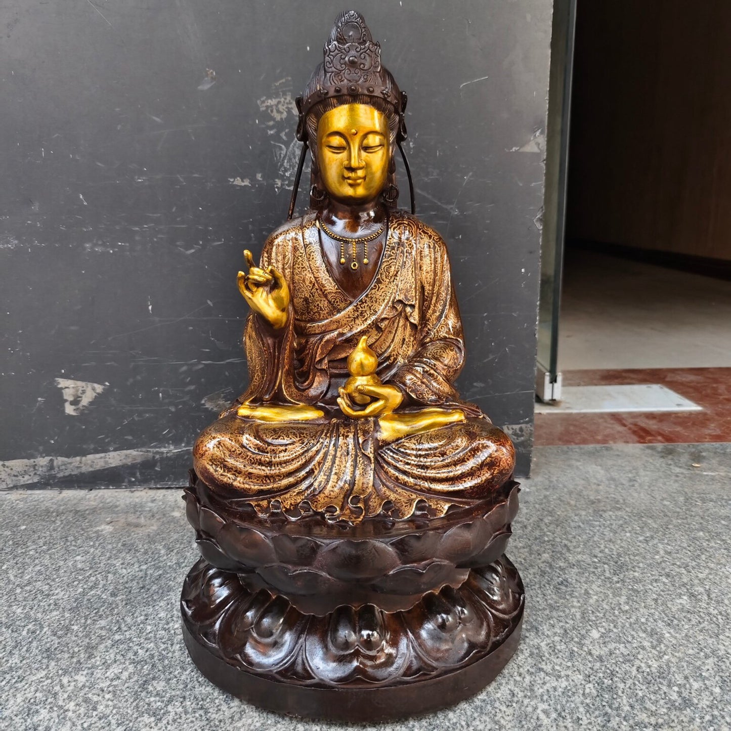 Chinese Antique Pure Copper Medicine Bodhisattva