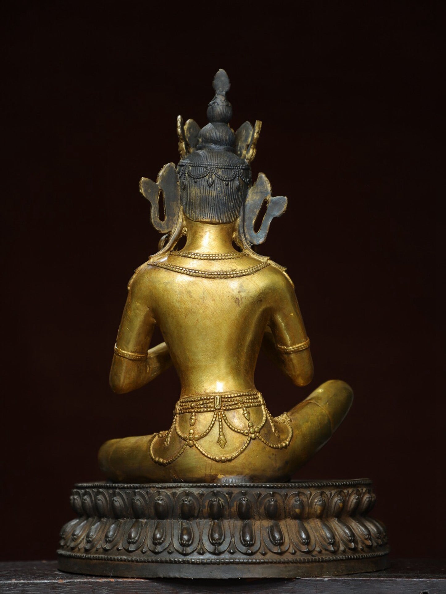 Chinese antique pure copper [Green Tara] Buddha statue