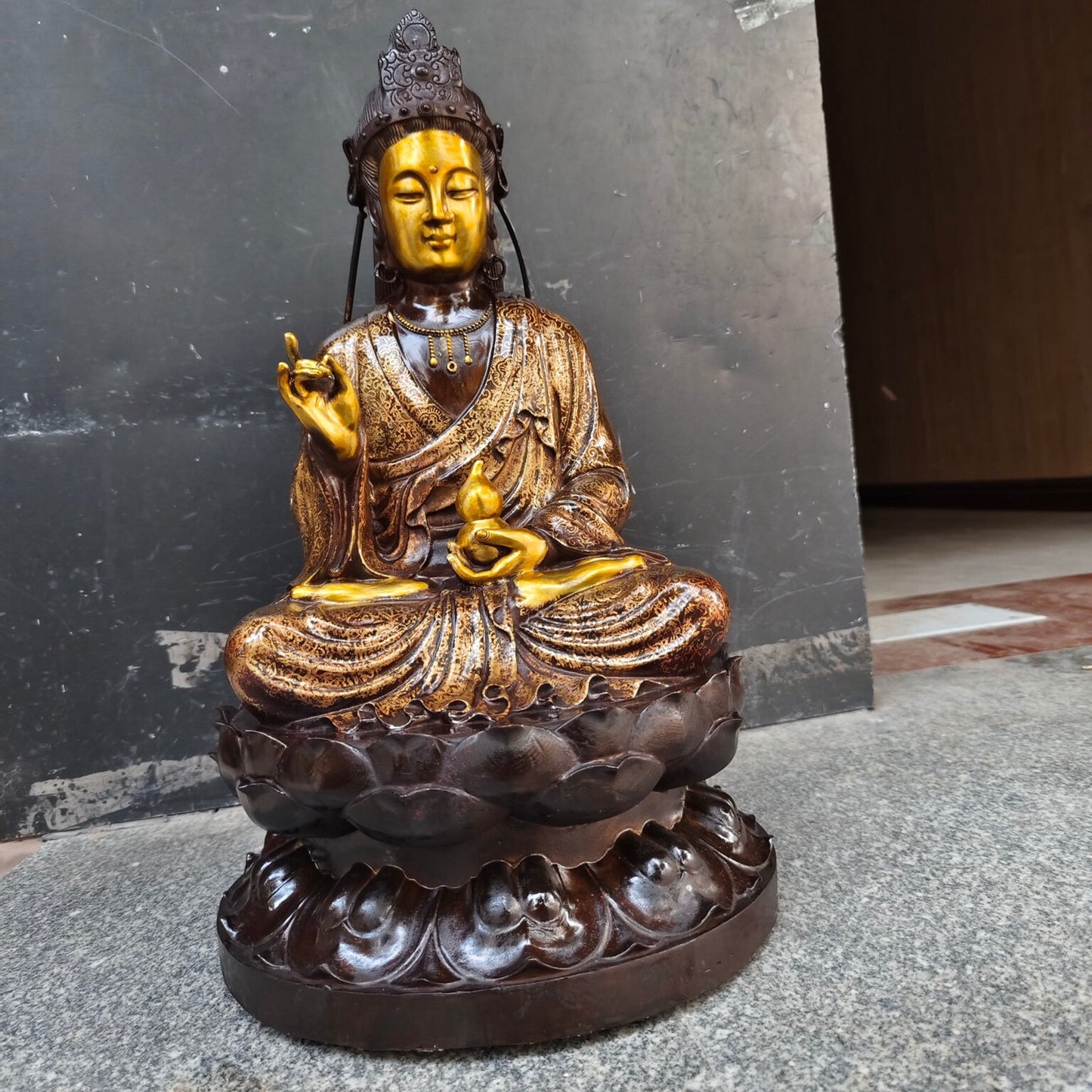 Chinese Antique Pure Copper Medicine Bodhisattva
