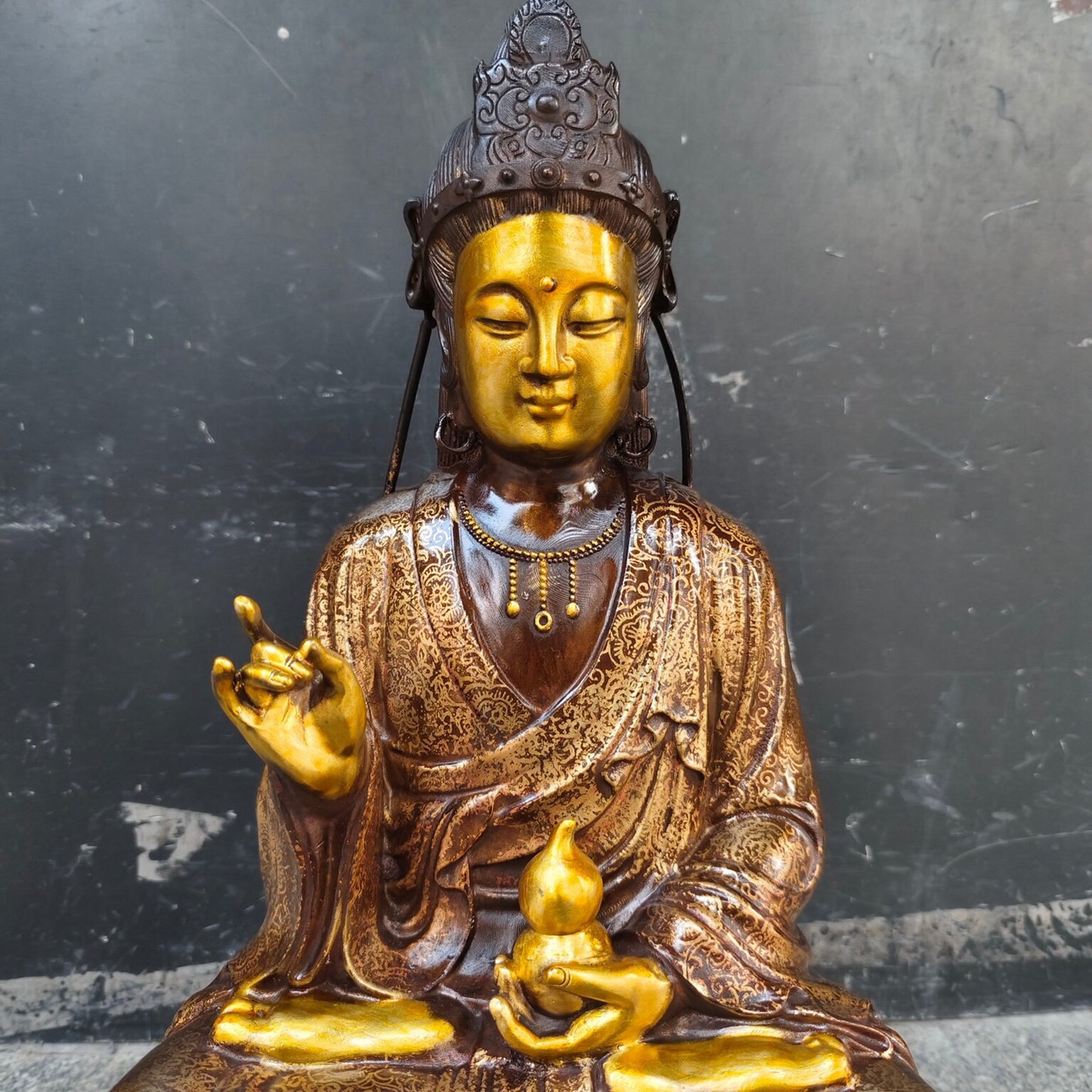 Chinese Antique Pure Copper Medicine Bodhisattva
