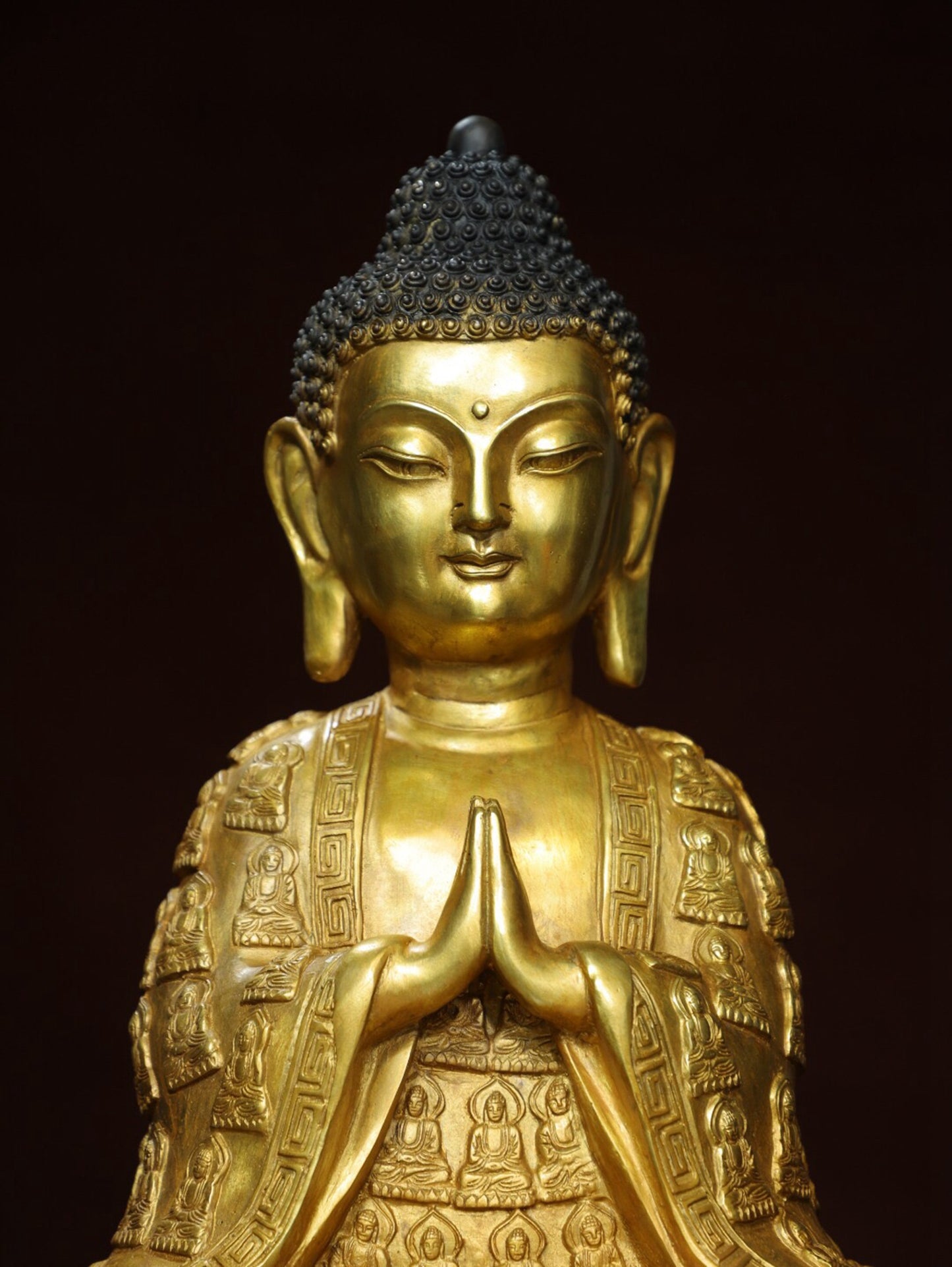 Chinese antique pure copper statue of Shakyamuni Buddha