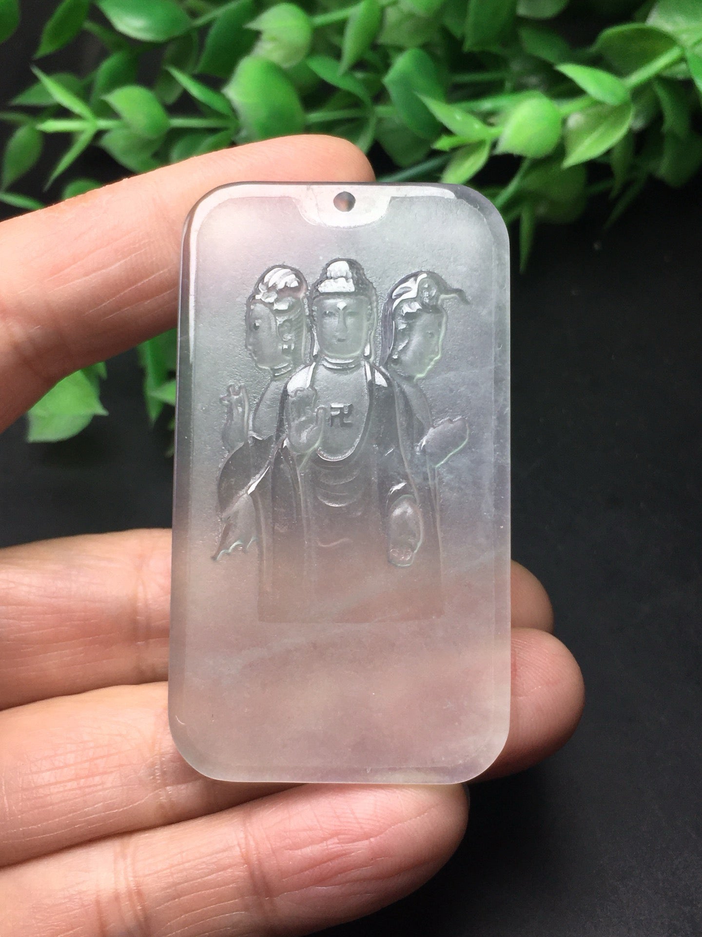 Chinese Antique White Ice Exquisite Matte "Three Saints of the West"