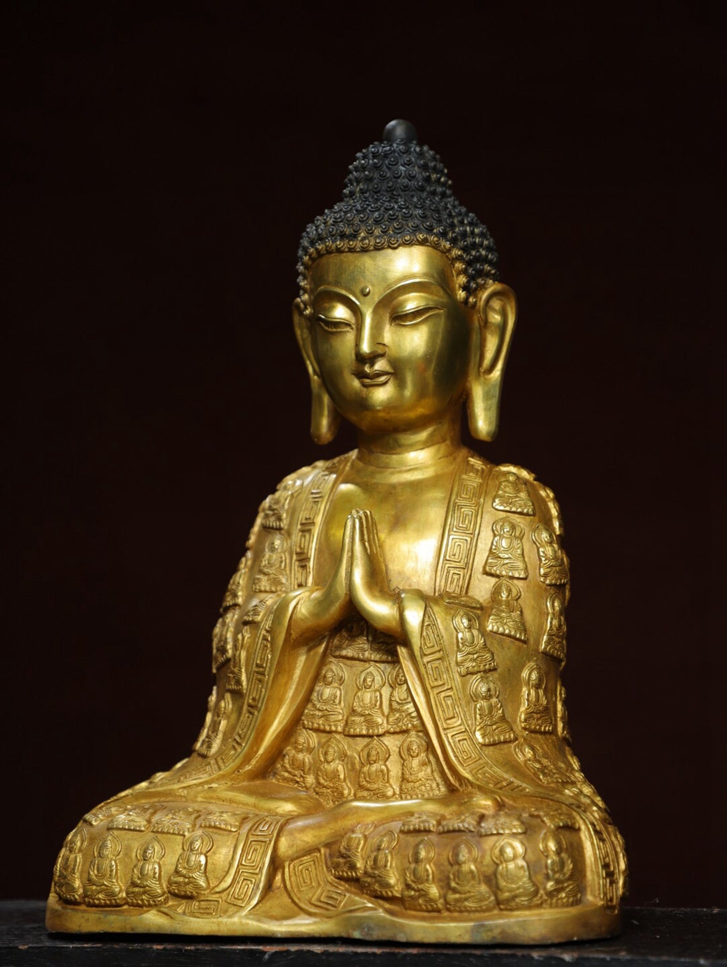 Chinese antique pure copper statue of Shakyamuni Buddha