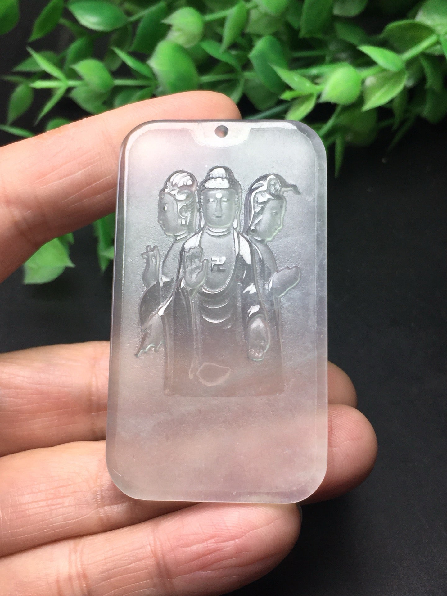 Chinese Antique White Ice Exquisite Matte "Three Saints of the West"