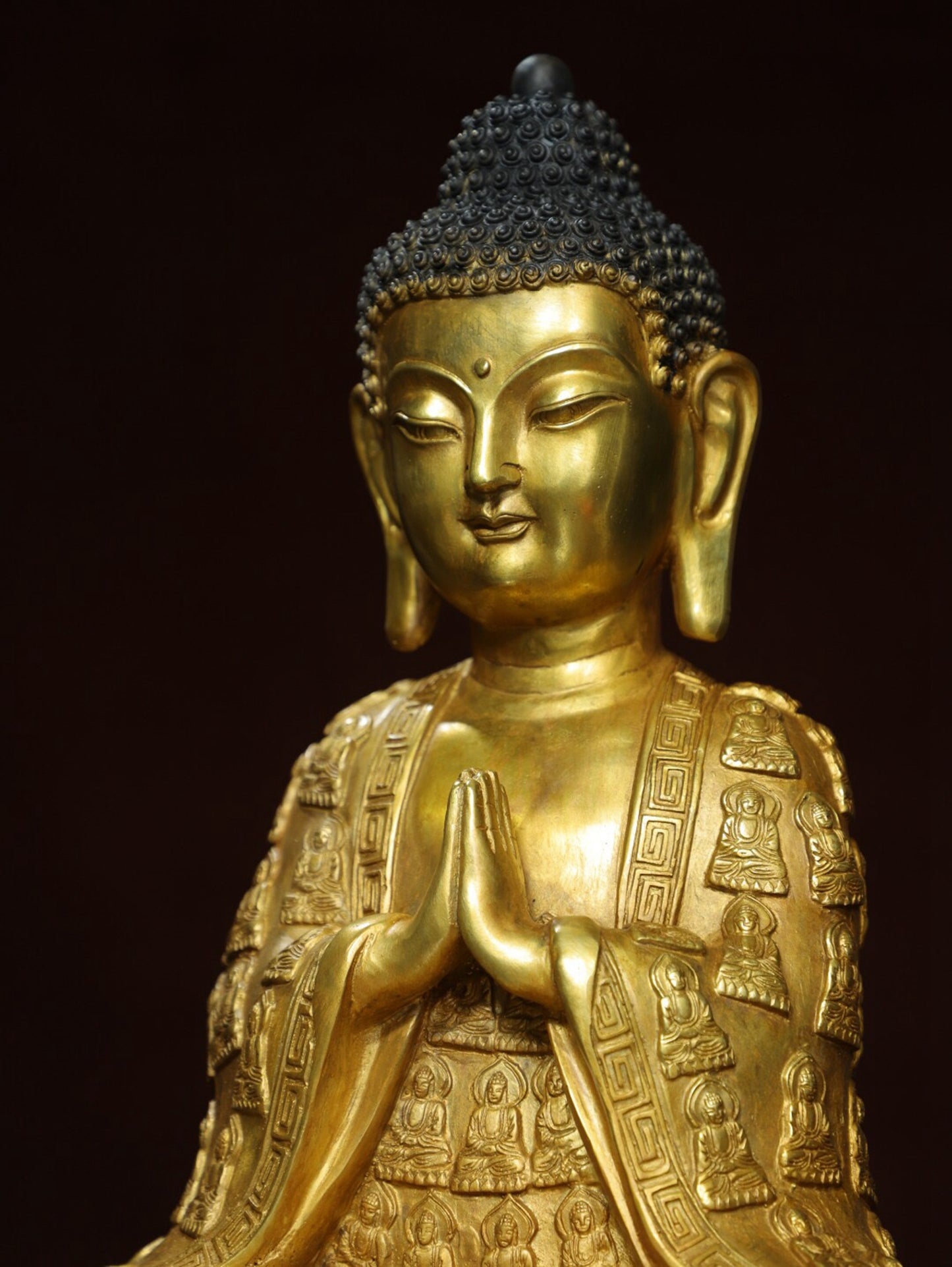 Chinese antique pure copper statue of Shakyamuni Buddha
