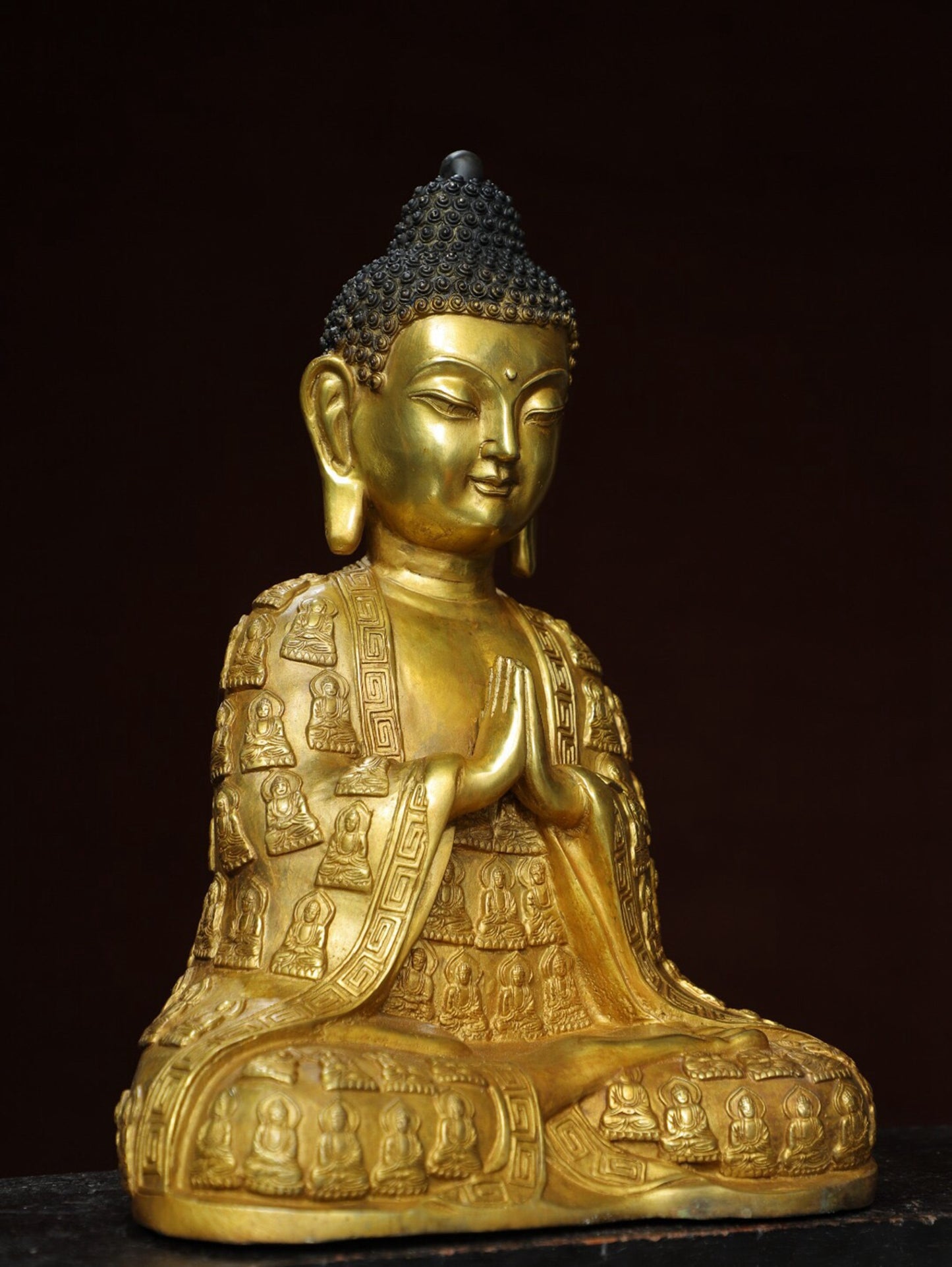 Chinese antique pure copper statue of Shakyamuni Buddha