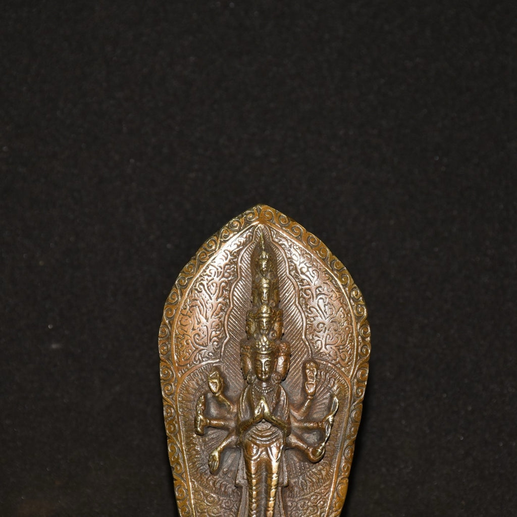 Pure copper imitation purple copper station thousand handed Guanyin ornaments