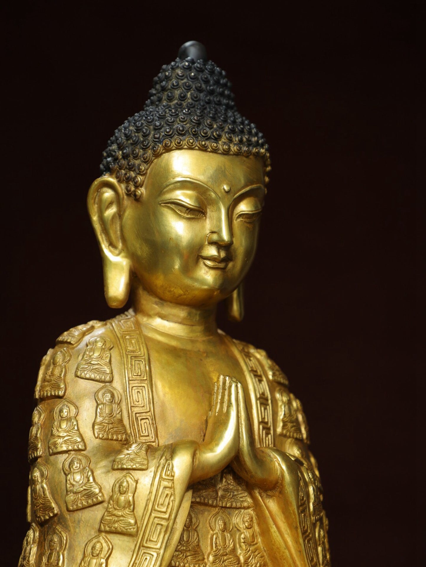 Chinese antique pure copper statue of Shakyamuni Buddha
