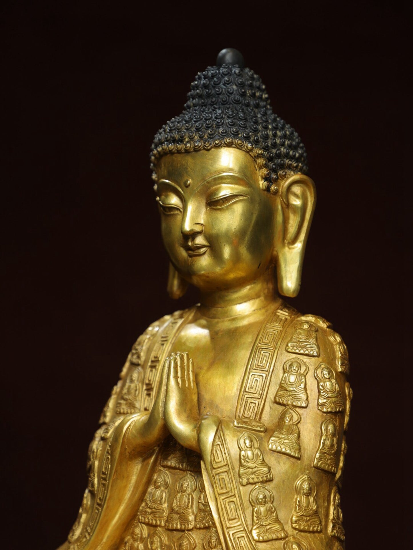 Chinese antique pure copper statue of Shakyamuni Buddha