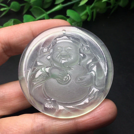 Chinese Antique Ice Float Flower Precision Frosted God of Wealth Brand