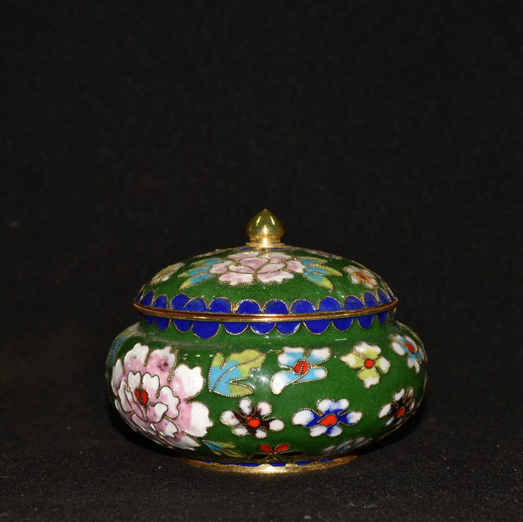 Pure purple copper embryo cloisonn é, peony flower washing jar