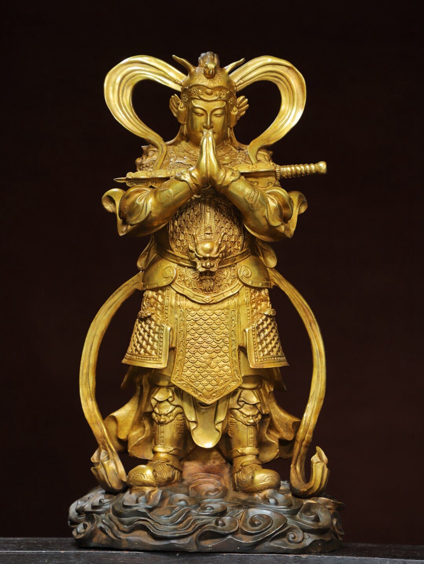 Chinese antique pure copper [Weituo] Buddha statue