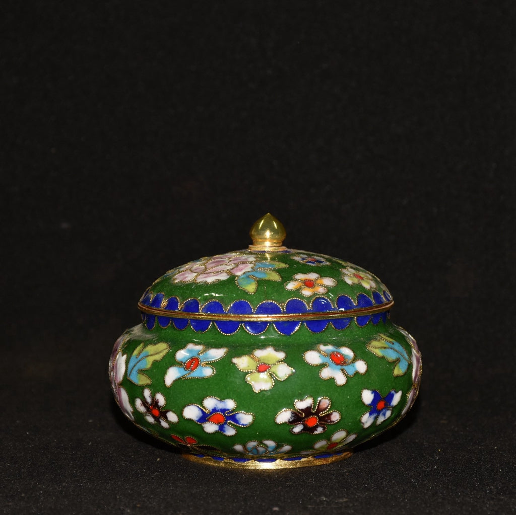 Pure purple copper embryo cloisonn é, peony flower washing jar