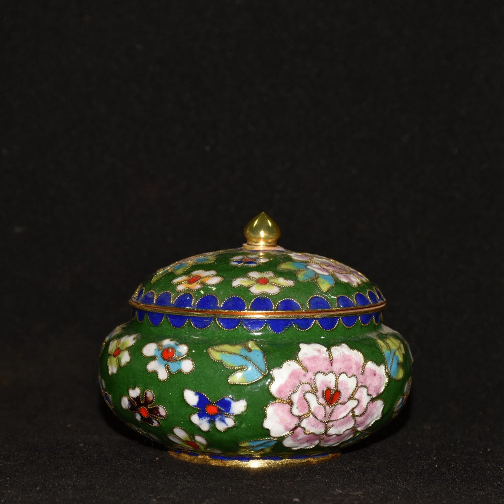 Pure purple copper embryo cloisonn é, peony flower washing jar