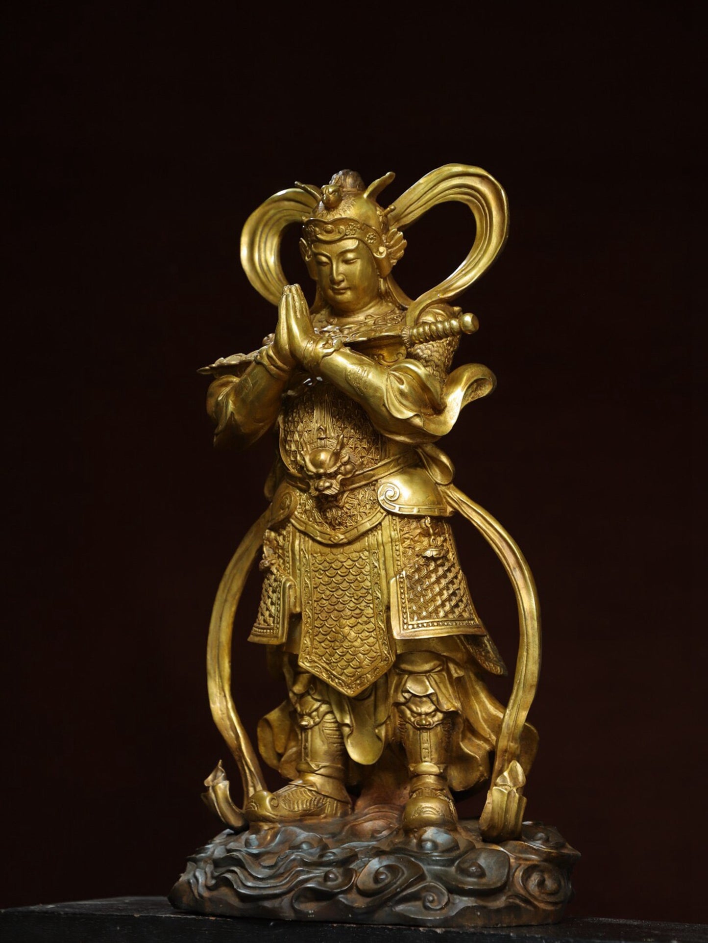Chinese antique pure copper [Weituo] Buddha statue