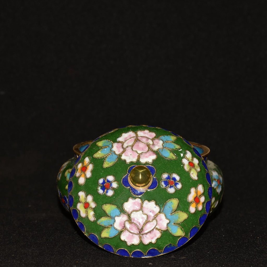 Pure purple copper embryo cloisonn é, peony flower washing jar