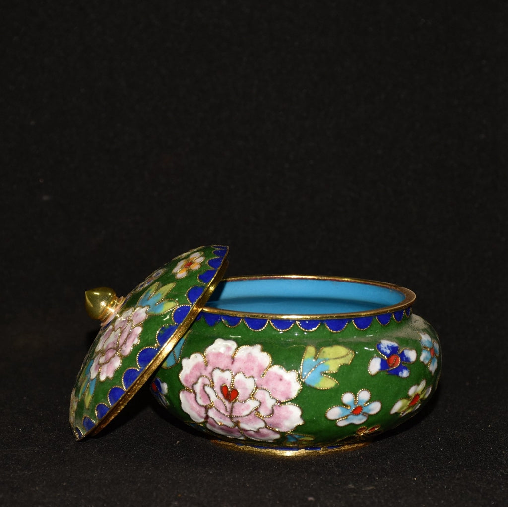 Pure purple copper embryo cloisonn é, peony flower washing jar