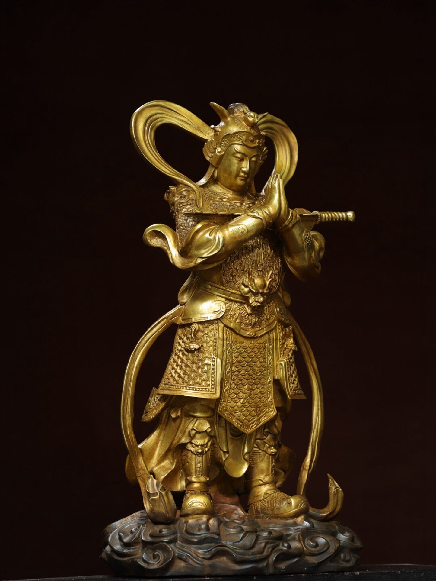 Chinese antique pure copper [Weituo] Buddha statue