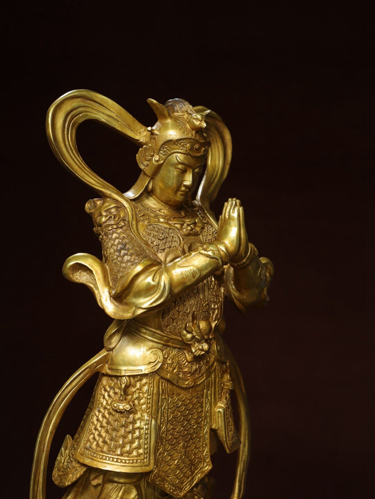 Chinese antique pure copper [Weituo] Buddha statue