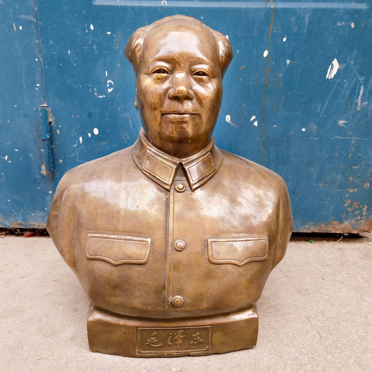Chinese antique pure copper chairman statue